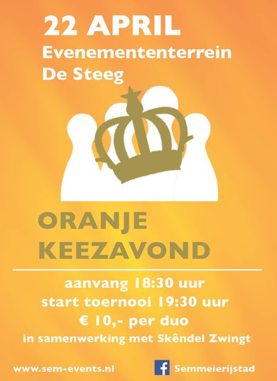 Oranje Keez Avond 22 april flyer