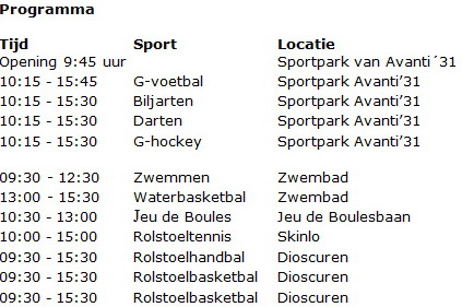 programma Paragames 2016