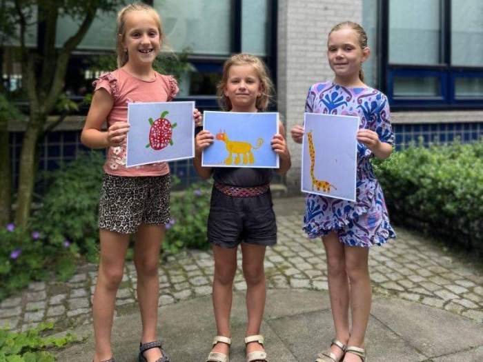 Tekenontwerpen voor kunstproject 'Dieren van de Vlagheide'