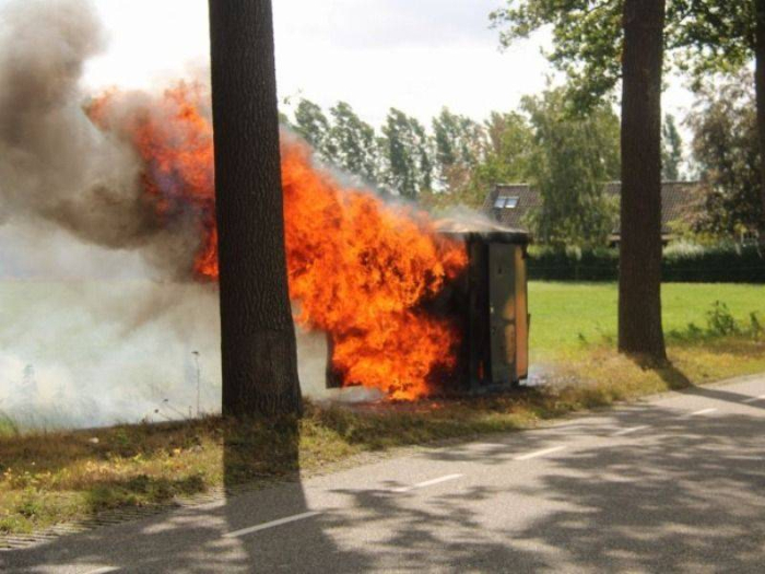 Transformatorstation volledig uitgebrand