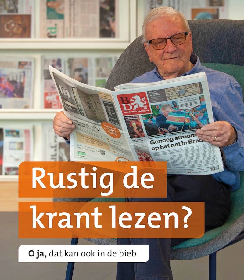 Bieb Rustig de krant lezen