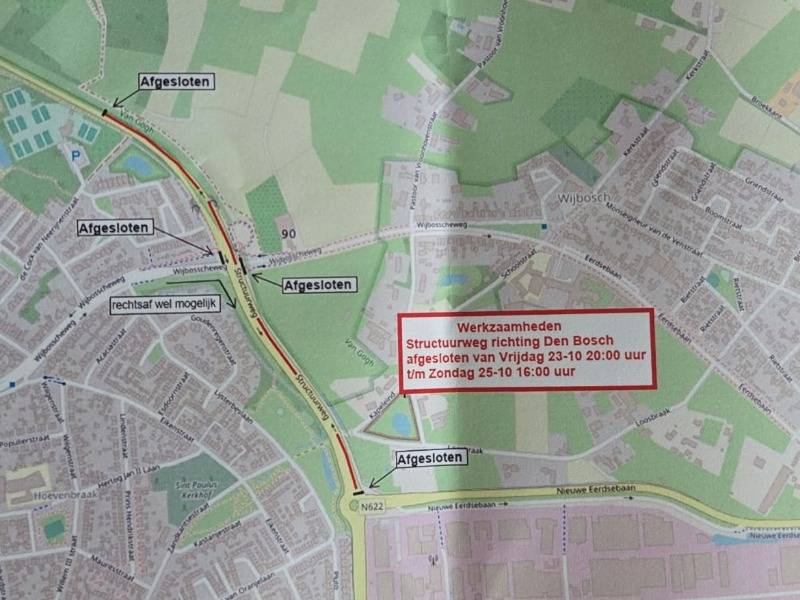 Structuurweg komend weekend afgesloten